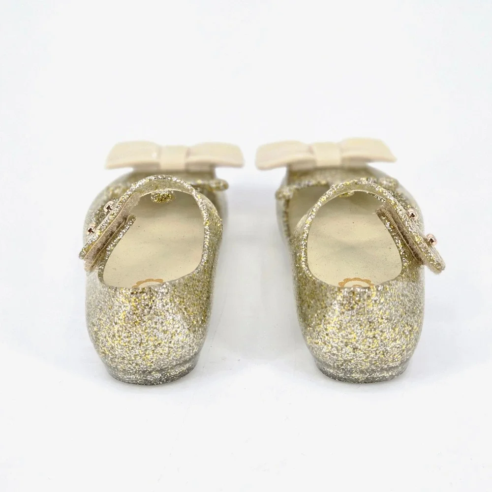 Mini DD Kids Sparkly Crown Jelly Flats Mary Jane Dress Shoes Lot Of 2 Size 5